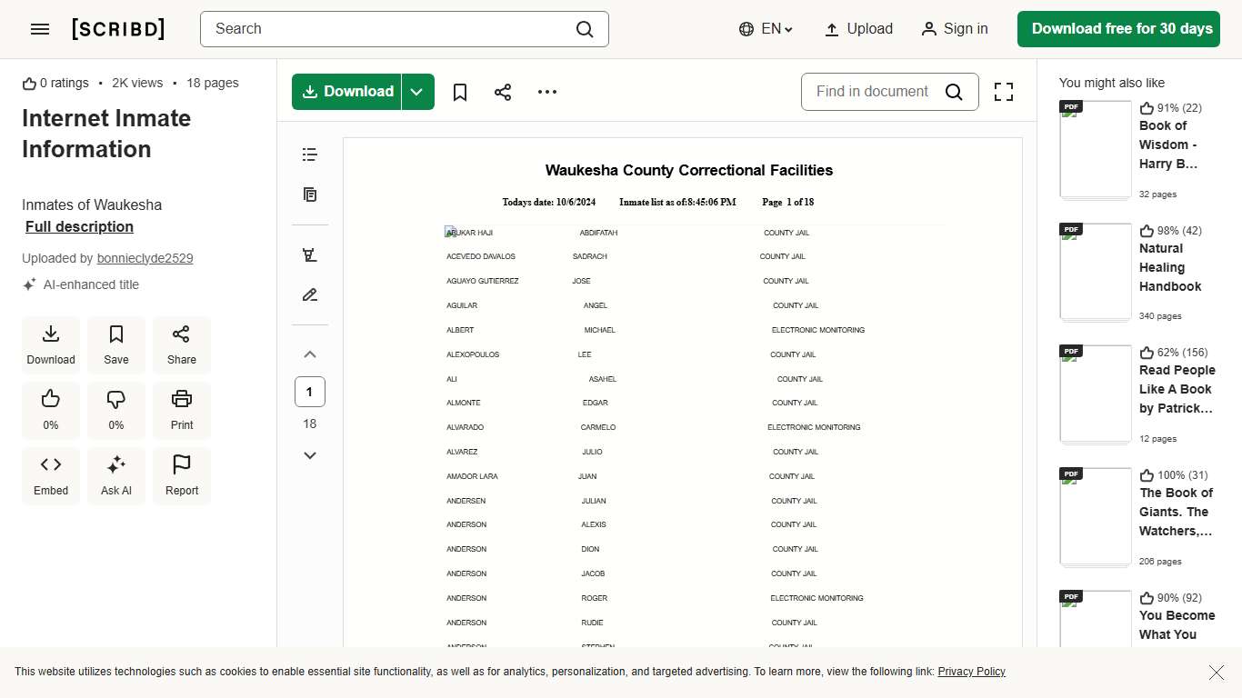 Internet Inmate Information PDF Prison Power (Social And Political)